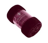 Lions Fleece Throw Blanket - 100% Polyester, Ultra Soft Faux Fur Extra Large Warm Cosy Plain Solid Large Blankets for Sofa Bed Settee Couch (Aubergine, 200x240cm)