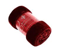 Lions Fleece Throw Blanket - 100% Polyester, Ultra Soft Faux Fur Extra Large Warm Cosy Plain Solid Large Blankets for Sofa Bed Settee Couch (Burgundy, 200x240cm)