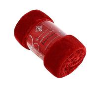 Lions Fleece Throw Blanket - 100% Polyester, Ultra Soft Faux Fur Extra Large Warm Cosy Plain Solid Large Blankets for Sofa Bed Settee Couch (Red, 200x240cm)