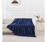 Lions Fleece Throw Blanket - 100% Polyester Warm Faux Fur Extra Large Throws Over Sofa Bed Settee Soft Blanket, Ultra Soft Navy Blue Blankets - King Size 200x240cm