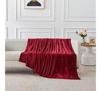 Lions Fleece Throw Blanket - 100% Polyester Warm Faux Fur Extra Large Throws Over Sofa Bed Settee Soft Blanket, Ultra Soft Burgundy Red Blankets - Double Size 150x200cm