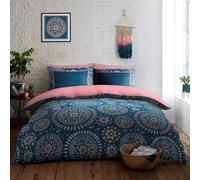 Lions Floral Bedding - King Size Duvet Cover Sets - Soft Poly Cotton Reversible Quilt Bedding with Matching Pillowcase, Soft Printed Flowers Pattern, 230x220cm