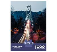 Lions Gate Bridge 1000 Piece Jigsaw Puzzle, European City Streetscape, Thick Cardboard Pieces, Screen-Free Fun for Puzzle Lovers, 38x26cm/1000pcs