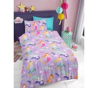 Lions Girls Bedding Set - 100% Microfibre Polyester, Kids Mermaid Fish Duvet Cover Set Single Szie with Matching Pillowcase, Reversible Printed Quilt Covers, Easy Care, 137x200cm