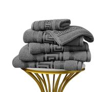 Lions Greek Towels - Premium Jumbo Bath Sheets Towels 2 Pack - Super Soft Thick 100% Cotton Extra Large Bath Sheet for Bathroom 100 x 180 cm, Hotel Spa Quality Highly Absorbent, Charcoal