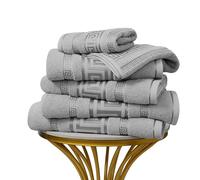 Lions Greek Towels - Premium Jumbo Bath Sheets Towels 2 Pack - Super Soft Thick 100% Cotton Extra Large Bath Sheet for Bathroom 100 x 180 cm, Hotel Spa Quality Highly Absorbent, Grey