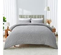 Lions Grey Bedding Set - Double Size Duvet Cover with Matching Pillowcase, Ultra Soft 100% Polyester Microfibre Quilt Covers, 3 Piece Bed Linen Sets, 200x220cm