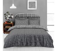 Lions Grey Bedding - Single Bed Duvet Covers Set with Matching Pillowcase, Poly Cotton Printed Reversible Quilt Cover, Soft Geometric Charcoal, 137x200cm