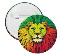 Lion's Head Majestic Badge Metal Round Pins, Lightweight Brooch for Backpack, Fashion Button Pins Badge for Shirts, Jackets, Shawl Coat, Unisex, 5PCS, Tinplate, metal round pins