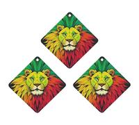 Lion's Head Majestic Car Air Freshener, 3 Pcs Rhombus Hanging Air Freshener Cards, Long Lasting Fragrance Scented Cards for Car, Home, Office Gray-style