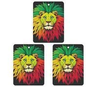 Lion's Head Majestic Car Air Freshener, 3 Pcs Square Hanging Air Freshener Cards, Long Lasting Fragrance Scented Cards for Car, Home, Office Black-style