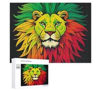 Lion's Head Majestic Puzzle for Adults Wooden Jigsaw Puzzle for Mother's Day Premium Puzzle with Unique Art Design Challenging Brain Teaser Birthday Gift for All Ages 500 PCS