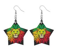 Lion's Head Majestic Wooden Earrings for Women, Vintage Elegant Wood Jewelry, Lightweight Earrings for Wedding, Party, Everyday Jewelry Gift, Apricot shaped, Wood, wood