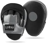 Lions Hook and Jab Focus Pads Gloves Punch Bag Muay Thai Boxing Training MMA Martial Arts Mitts (Grey)