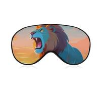 Lions in The Desert Sleep Mask for Women Men, Soft Eye Mask with Adjustable Strap for Sleeping, Light Blocking Travel Blindfold for Nap Comfortable Eye Cover for Home Office