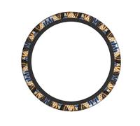 Lions in the Snow -Print Best Non-Slip Steering Wheel Cover - Universal Fit For Cars, Suvs & Trucks - Thermal Protection Neoprene Grip
