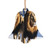 Lions in the Snow -Print Christmas Wooden Ornaments 2PCS- Handmade Eco-Friendly Hanging Decor For Tree Gifts Holiday Festivities.