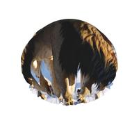 Lions In The Snow Printed Double Layer Lined Shower Cap,Shower Caps For Women Reusable