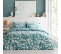 Lions King Size Duvet Cover Sets - Printed Leaf Bedding with Matching Pillowcase, Ultra Soft Poly Cotton Reversible Quilt Covers, Poly Cotton, Teal (230x220cm), Easy Care