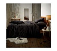 Lions Kingsize Bedding Sets, Teddy Fleece Duvet Cover With Pillow Case, Thermal Warm Cosy Super Soft Quilt, Black