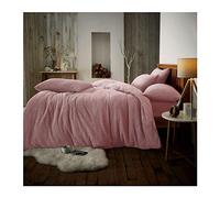 Lions Kingsize Bedding Sets, Teddy Fleece Duvet Cover With Pillow Case, Thermal Warm Cosy Super Soft Quilt, Pink