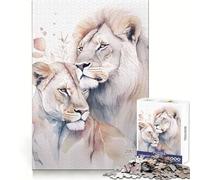 Lions Love 1000 Piece Jigsaw Puzzle for Teenagers Sharp Thinking Perfect Connection Fun Activity Xmas Surprise (38x26cm)