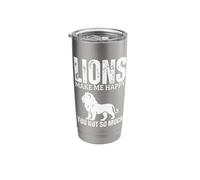 Lions Make Me Happy You Not So Much Funny Lion Stainless Steel Insulated Tumbler