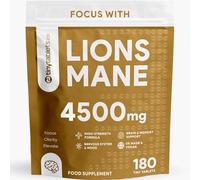 Lions Mane 4500mg Supplement with Black Pepper Powder | 180 Tablets | Womens and Mens Supplements | UK-Made Lions Mane Supplement for Stress Relief | Science-Backed and Tested Lions Mane Capsules