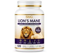Lions Mane Elite+ 6000mg Advanced Mushroom & Nootropic Complex | Lion's Mane Supplement with Ashwagandha, Citicoline, L-Theanine, Magnesium Glycinate & Vitamin B12 | Brain Support | 120 Vegan Softgels