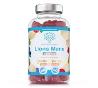 Lion's Mane Gummies 2000mg High Strength Mushroom Supplement - 60 Vegan Gummies Natural Berry Flavour - from Fruiting Body Extract - GMO Free - Made in The UK