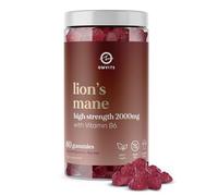 Lions Mane Gummies 2000mg - Sugar Free, 60 Gummies - High Strength Lion's Mane Extract, No Filler Fruiting Body Only, Vegan Supplement Supports Focus, Memory & Mental Clarity - Blackcurrant Flavour
