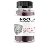 Lions Mane Gummies 2000mg with Vitamin B6 | High Strength Lions Mane Supplement | Mushroom Extract | Natural Blueberry Flavour | 60 Vegan Gummies | by Inocula
