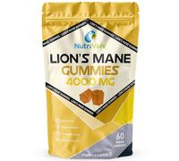 Lions Mane Gummies 4000mg | Super Strength Lion's Mane Supplement | 1 Month Supply | Mushroom Extract | Pineapple Flavour | 60 Vegan Gummies | Sugar Free | Focus, Mental Performance | by NutriVolv