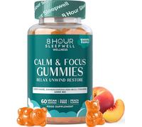 Lion's Mane Gummies 4300mg, Vitamin B6 & 12 | 60 Gummies | 8 Hour Sleepwell | Lions Mane Supplement | Mushroom & KSM-66 Ashwagandha | Calm, Focus & Mental Performance Support | 1 Month Supply