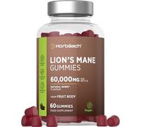 Lions Mane Gummies 60,000mg per Bottle | High Strength Lions Mane Supplement | Mushroom Extract | Natural Berry Flavour | 60 Vegan Gummies | by Horbaach