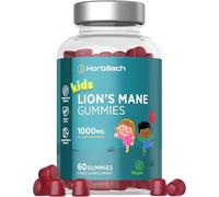 Lions Mane Gummies for Kids 1000mg - 60 Count - 1-A-Day Formula | High Strength Mushroom Supplement - Vegan - Natural Berry Flavour - By Horbaach