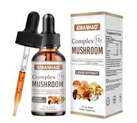 Lions Mane Liquid Drops - 6in1 Mushroom Supplement Brain & Focus Support - Lion's Mane Mushroom Supplement - Hericium Erinaceus Mushroom Drops - Vegan, Sugar & Alcohol-Free Extract Tincture - 60ml