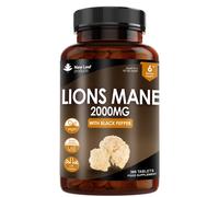 Lions Mane Mushroom 2000mg - 365 High Strength Vegan Tablets - Lion's Mane Supplement with Black Pepper - Lion's Mane