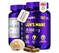 Lions Mane Mushroom Capsules 10,000 mg - High Strength - 180 Vegan Capsules | 10:1 Hericium Erinaceus Extract - Lions Mane Supplement - Lab Tested with Certificate - 2 Capsules Daily, 90-Day Supply