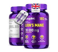 Lions Mane Mushroom Capsules 10 000mg - Highly Concentrated Extract Hericium Erinaceus 10:1 - Lab-Tested with Certificate Lions Mane Supplement - 180 Vegan Capsules