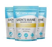 Lion's Mane Mushroom Supplement 4000mg | High Strength 12:1 Fruiting Body Extract | 360 Tablets (6 Month Supply) | Vegan, Made in UK