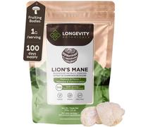Lions Mane Powder Mushroom Supplement 100g | Pure Fruiting Body 8:1 High Strength Extract | 20% Beta-D Glucans | 8,000mg Raw Equivalent Per Serving | No Fillers | Focus, Memory, Gut & Brain Support