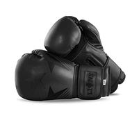 Lions Max Star Boxing Gloves - Sparring Punch Bag Punching MMA Muay Thai Kick-boxing Training Mitts, Ideal for Men Women Rex Leather Hand Gel Mitt Cage Fight Gym Workout - Black Star 10oz