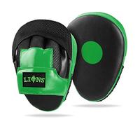 Lions Mesh Curved Focus Pads 'Hook & Jab' For MMA, Kick Training, Speed and Punch Practice (Green)