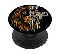 Lion's Mind -Lion's Heart - A King Child of God ART ON BACK PopSockets Adhesive PopGrip