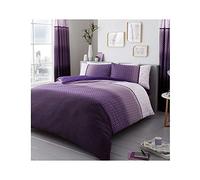 Lions Modern Urban Ombre Duvet Cover with Pillowcase, Poly Cotton Bedding Set, Easy Care Soft Quilt Covers, Machine Washable, Purple, Single Size Bed, 230x220cm