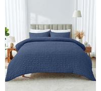 Lions Navy Blue Bedding Set - Double Bed Duvet Cover with Matching Pillowcase, Ultra Soft 100% Polyester Microfibre Quilt Covers, 3 Piece Bed Linen Sets, 200x200cm