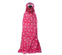 Lions New Kids Hooded Throw Sofa Bed Fleece Blanket Wrap Soft Cozy Wearable Throw (Flamingo, 110 x 140)