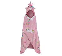 Lions New Kids Hooded Throw Sofa Bed Fleece Blanket Wrap Soft Cozy Wearable Throw (Pink Pig, 110 x 140)