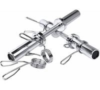 Lions Olympic 2" Dumbbell Barbell Bars - Pair of Weight Lifting Bodybuilding Handles + Spring Collars (2 Bar+4X Collars)